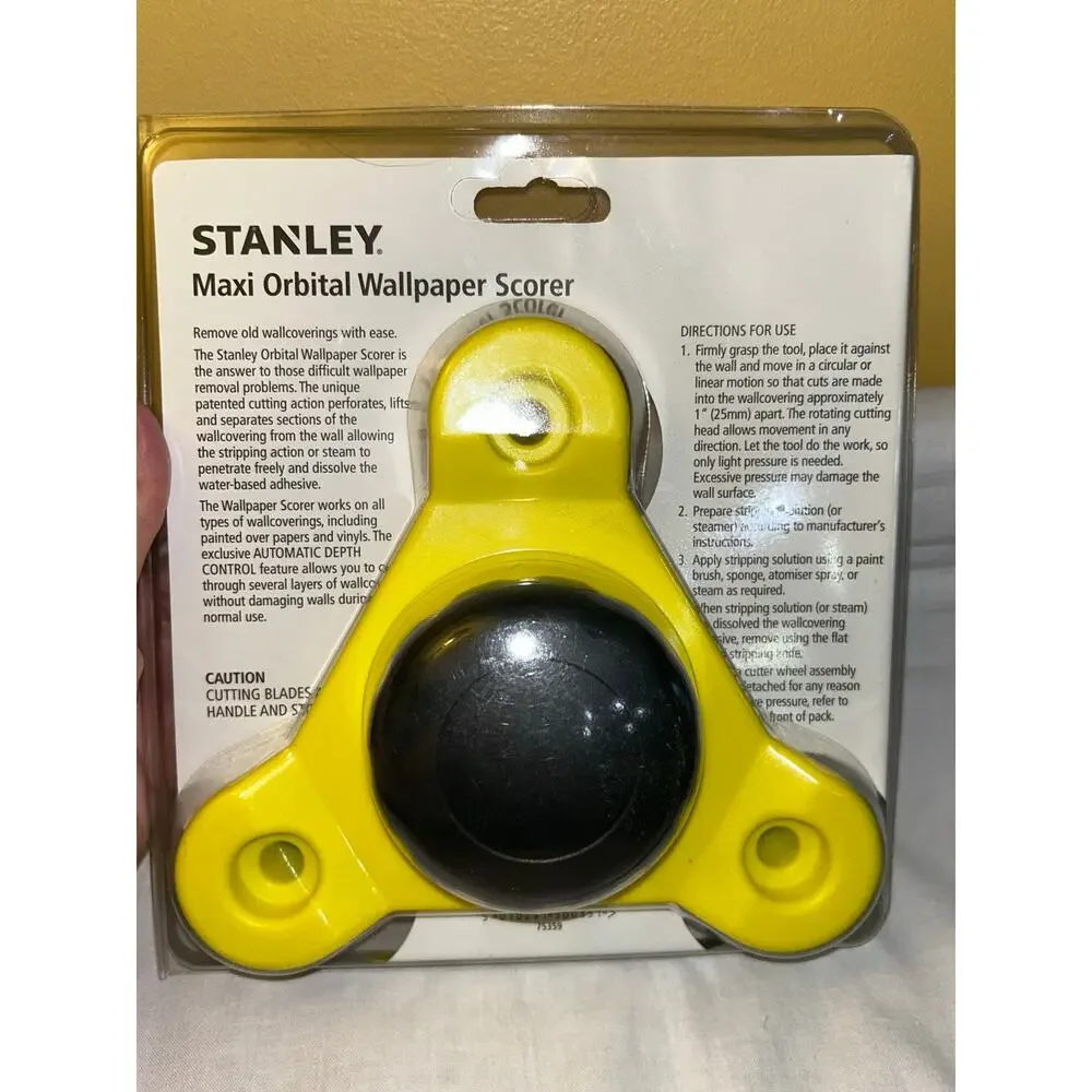 Stanley Maxi Orbital Wallpaper Scorer Tool Yellow Black‎ Carbon Steel Wheels New